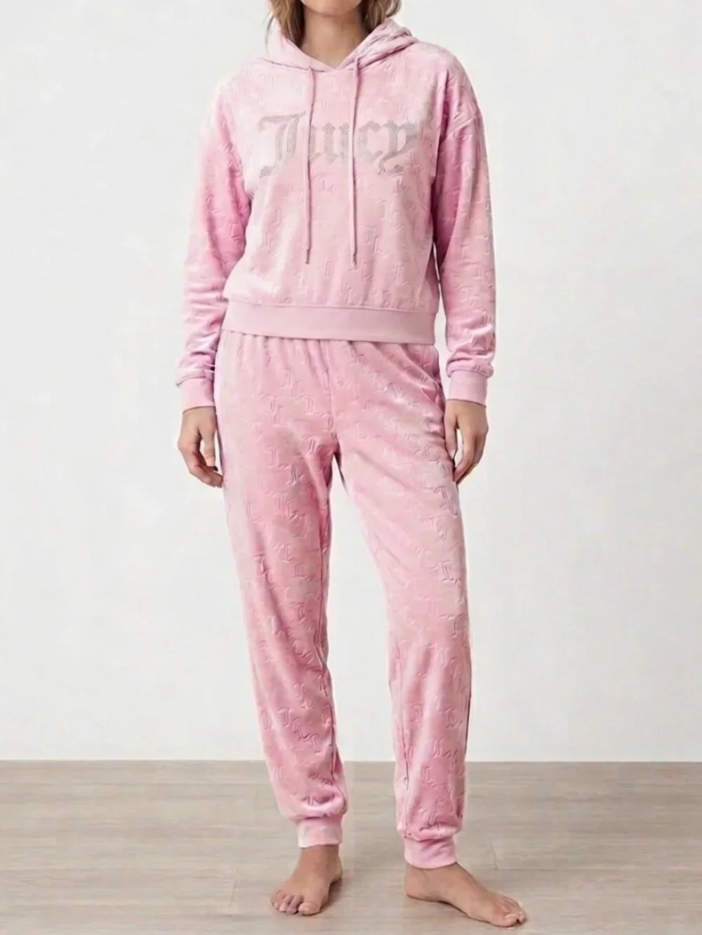 Juicy Couture NWT Light Pink 2-Piece Velour Loungewear Set Women's Size M